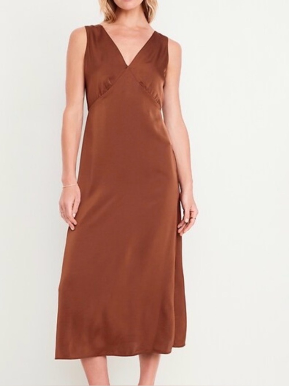 Old navy satin maxi brown dress sz L